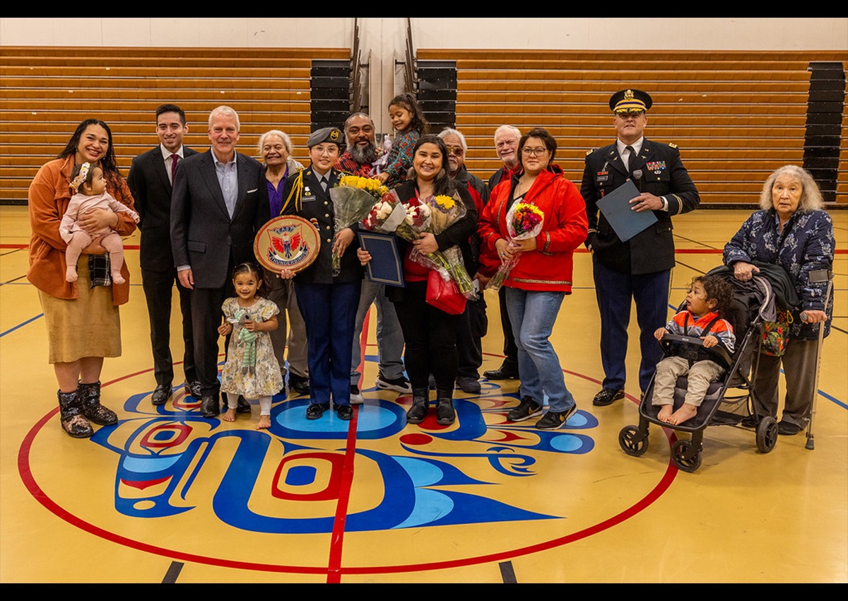 Family of Cadet Iparaguirre with Senator Sullivan